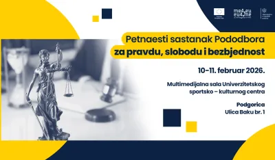 U utorak i srijedu sastanak Pododbora za pravdu, slobodu i bezbjednost, otvaraju ga Gorčević i Satler