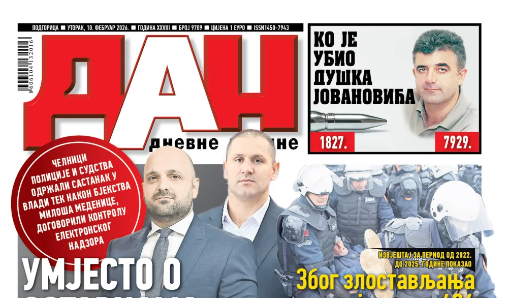 Naslovna strana Dana, 10. fenruar