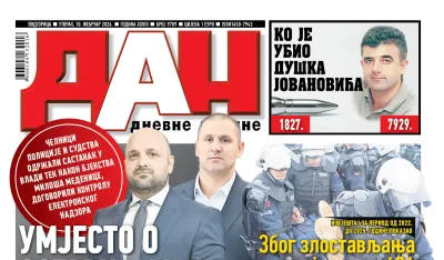 Naslovna strana Dana, 10. fenruar
