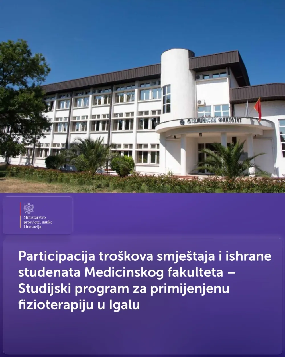 Participacija tro&scaron;kova za studente primijenjene fizioterapije u Igalu