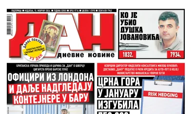 Naslovna strana "Dana" za 15. februar