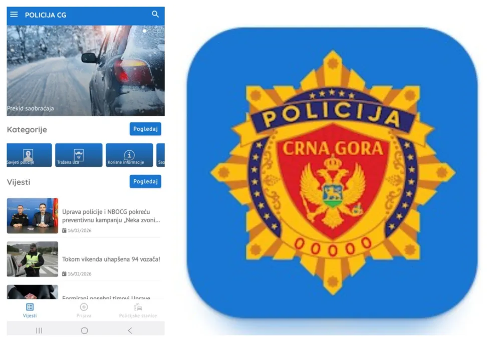 Aplikacija, Uprava policije Crne Gore