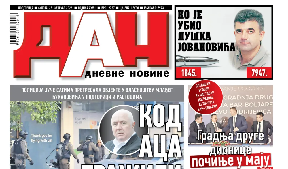 Naslovna strana "Dana" za 28. februar