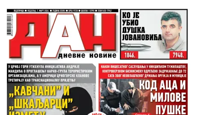 Naslovna strana "Dana" za 1. mart
