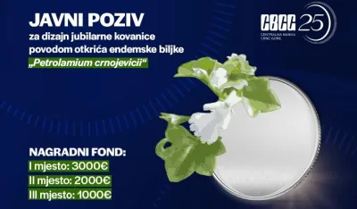 CBCG objavila konkurs za dizajn jubilarne kovanice u čast endemske biljke Petrolamium crnojevicii