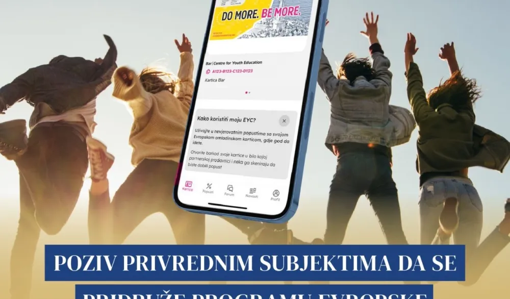 Op&scaron;tina Bar i EYCA: Otvoren poziv za ulazak u partnersku mrežu Evropske omladinske kartice