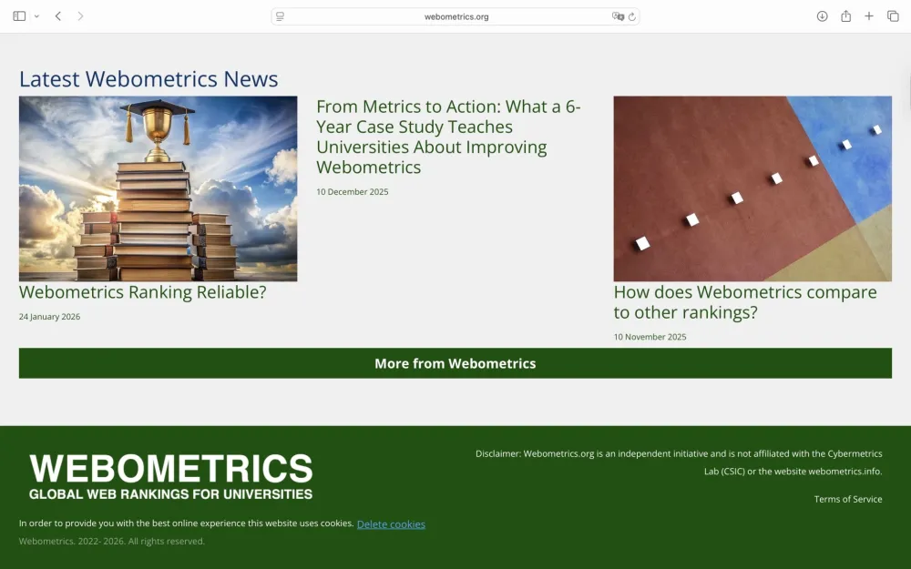 WEBOMETRICS NEWS