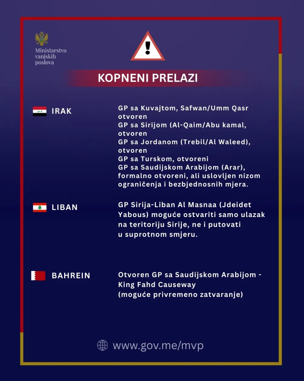 Ažuriran&nbsp;pregled ključnih servisnih informacija