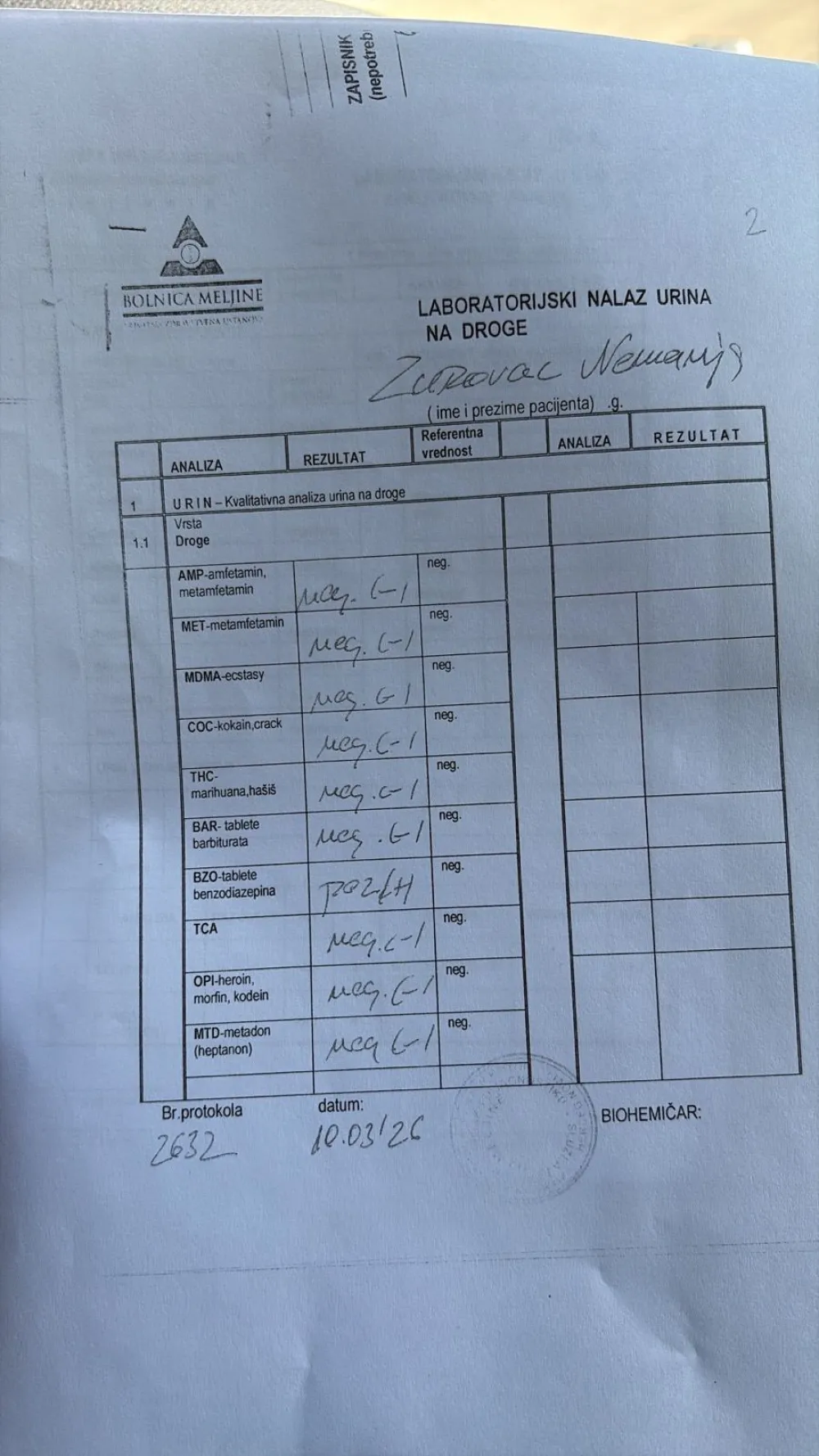 FOTO: Dokument adv Srđan Lje&scaron;ković