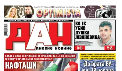 Naslovna strana "Dana" za 18. mart 2026