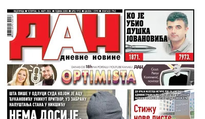 Naslovna strana Dana za 26. mart