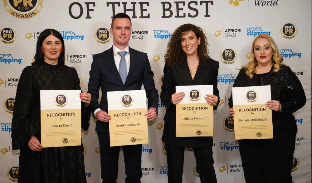 Mule&scaron;ković, Bo&scaron;ković, Bobičić, Đergović i Latinović dobitnici PRO PR Globe People Achievement Awards