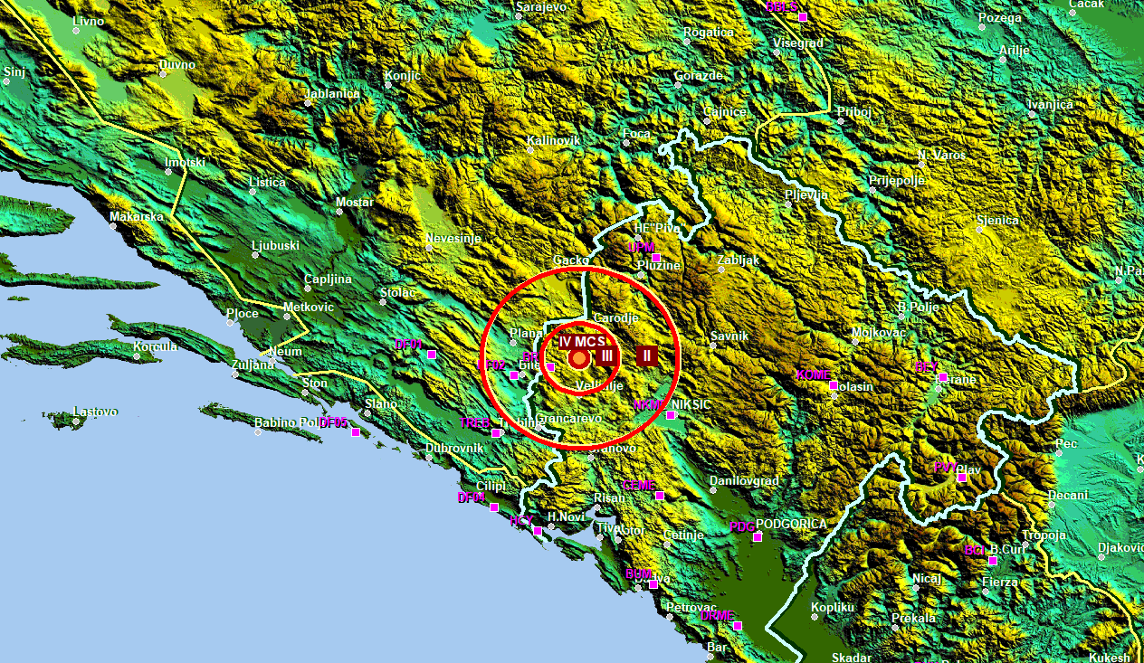 Zemljotres kod Nik&scaron;ića