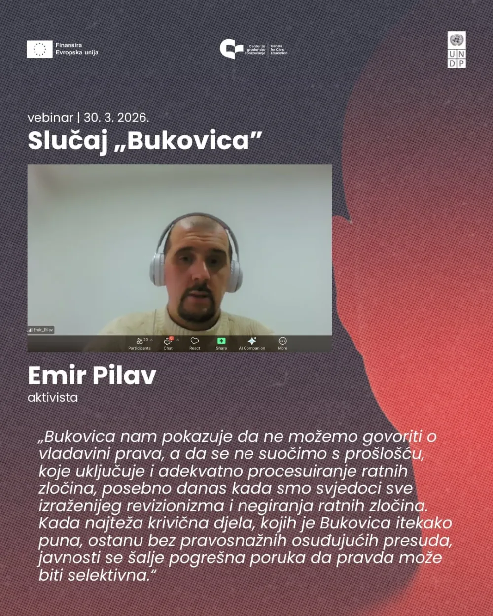 CGO: Vrijeme ne smije biti prepreka pravdi za žrtve zločina u Bukovici