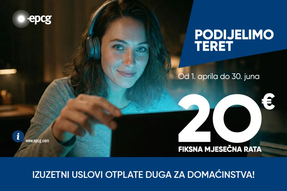 Elektroprivreda Crne Gore od 1. aprila 2026. godine pokreće četrnaesti ciklus akcije "Podijelimo teret"