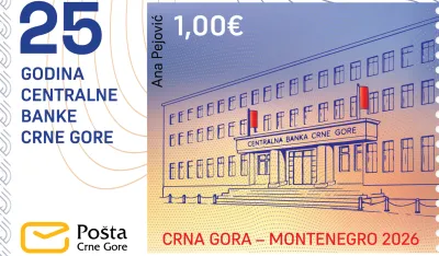Po&scaron;ta Crne Gore publikovala po&scaron;tansku marku u okviru izdanja 25 godina CBCG