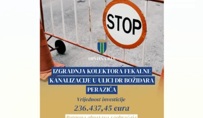 ​​Op&scaron;tina Bar: Započeti radovi na izgradnji kolektora fekalne kanalizacije