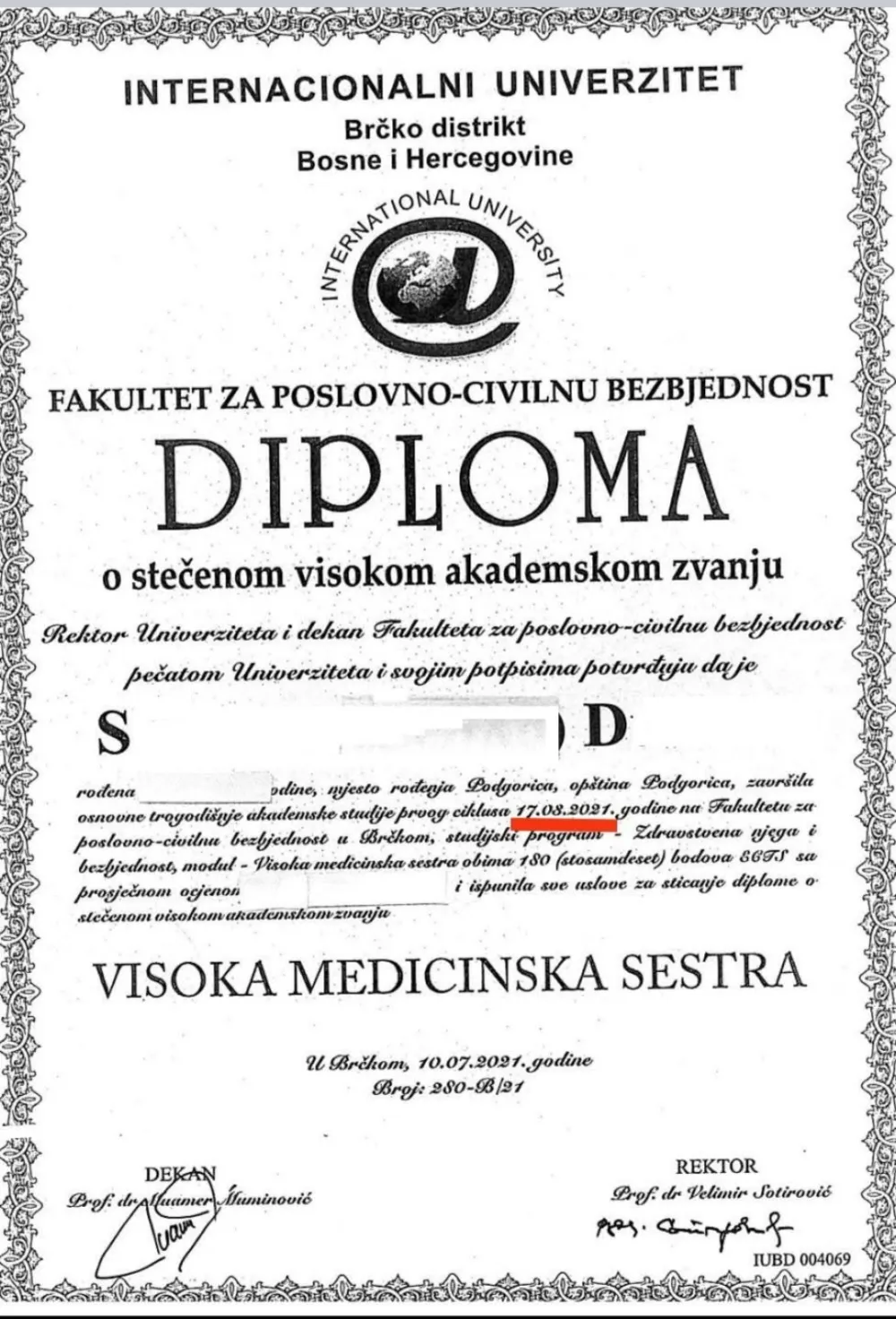 Glavnoj sestri u KCCG diploma priznata prije nego &scaron;to je diplomirala