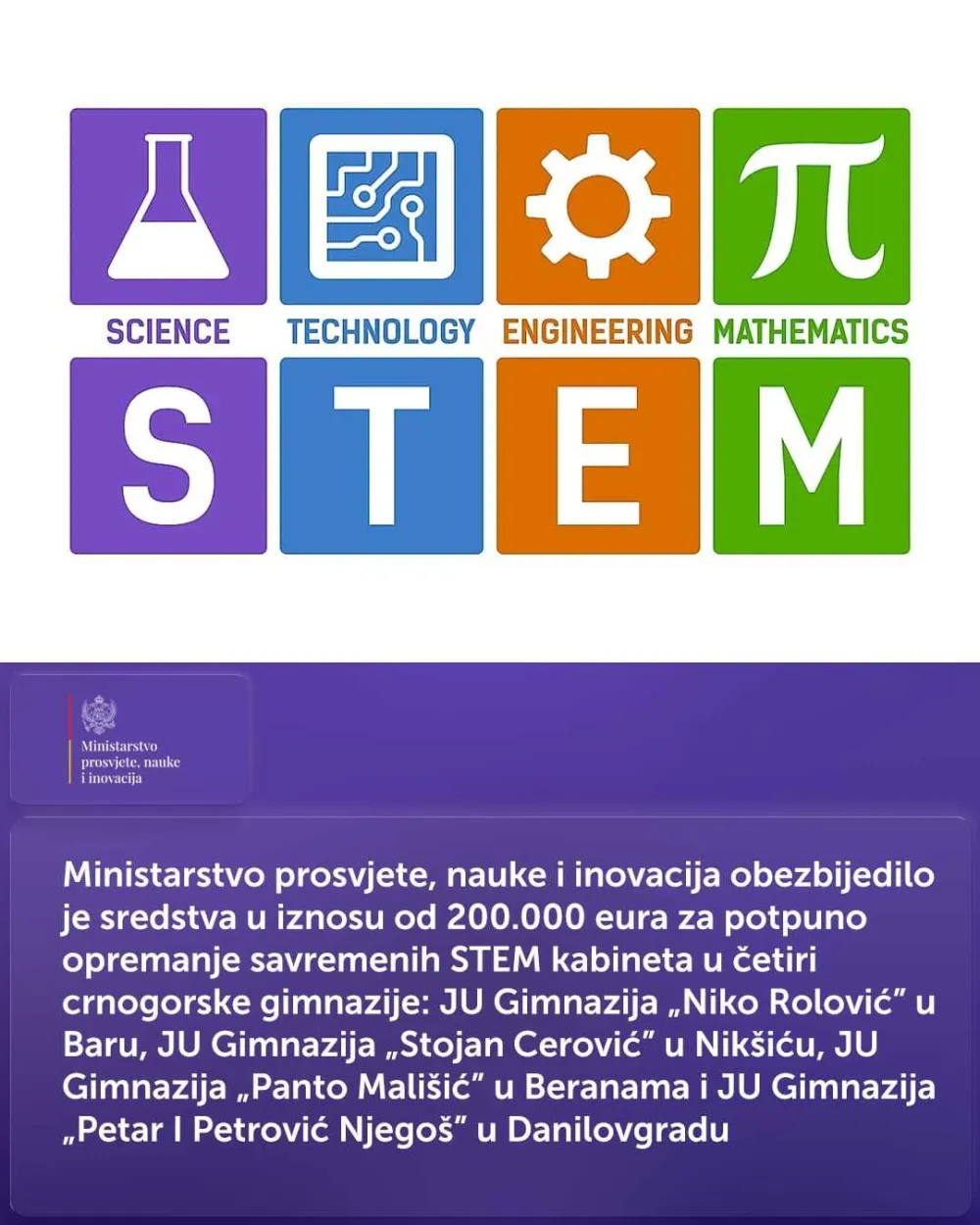 Stem kabineti u četiri gimnazije