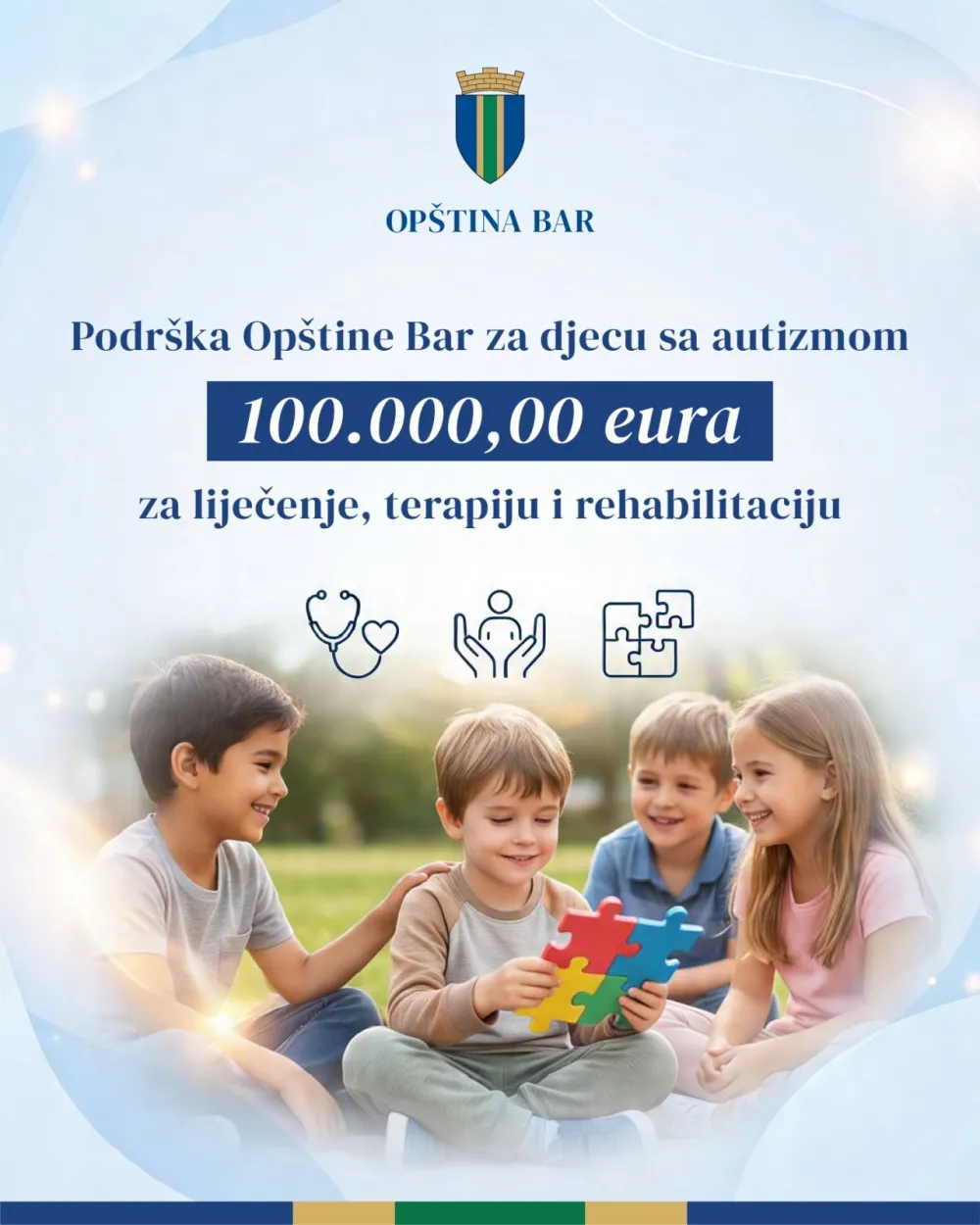 Op&scaron;tina Bar dodjeljuje subvencije za liječenje, terapiju i rehabilitaciju djece sa autizmom