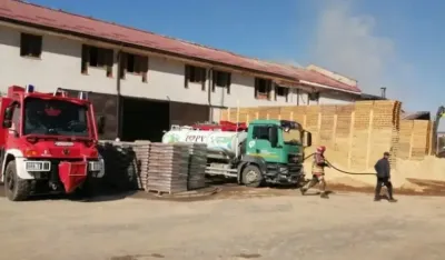 Pljevlja: Požar zahvatio pogon peletare, pričinjena velika materijalna &scaron;teta