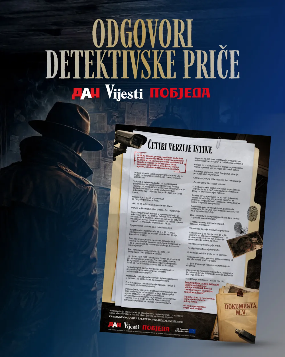 Va&scaron;i odgovori na detektivsku priču, koja je istina?