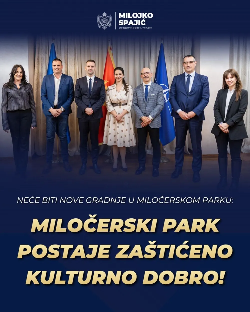 Spajić: Miločerski park postaje za&scaron;tićeno kulturno dobro, nema nove gradnje