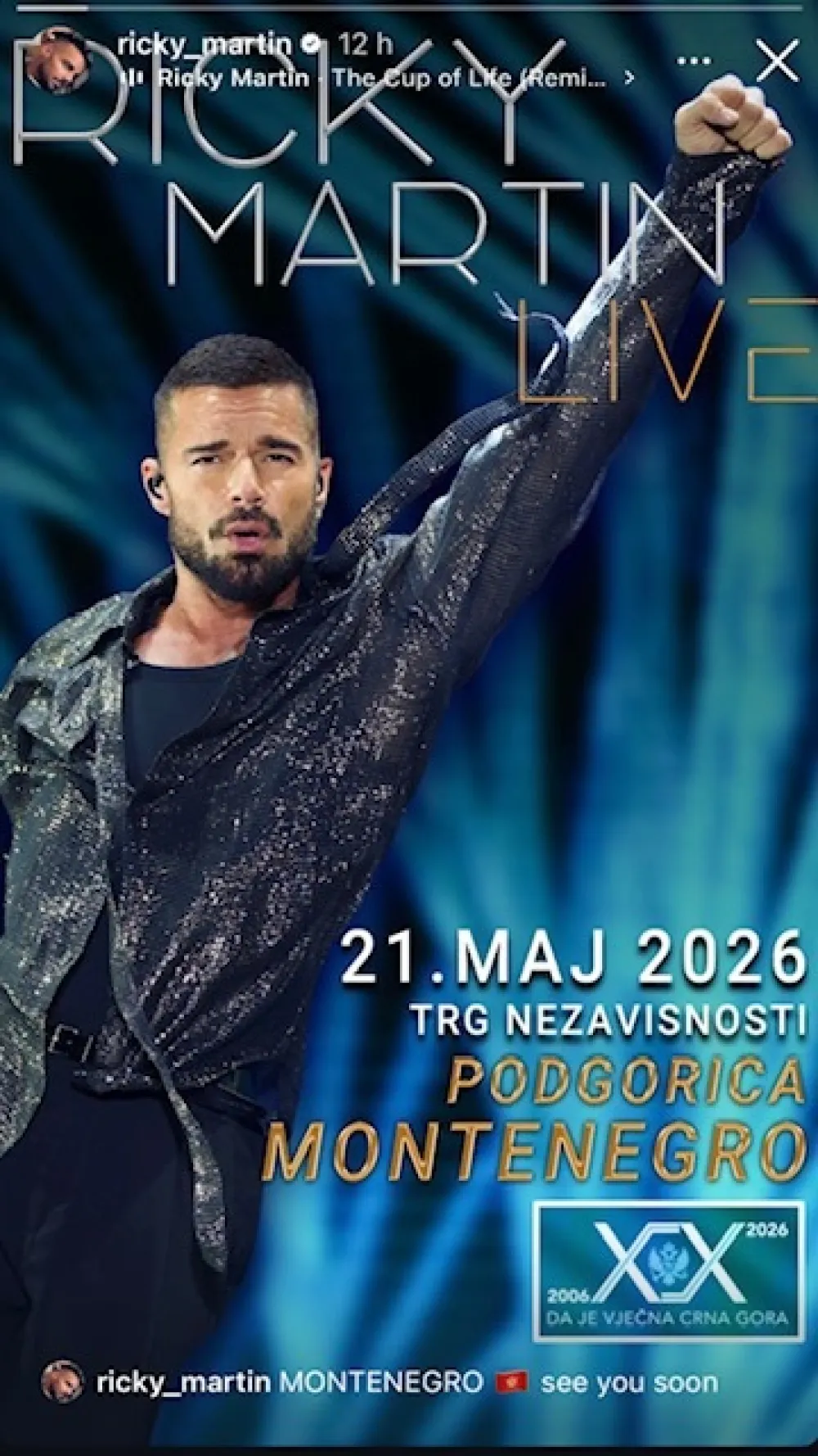 Riki Martin potvrdio koncert u CG