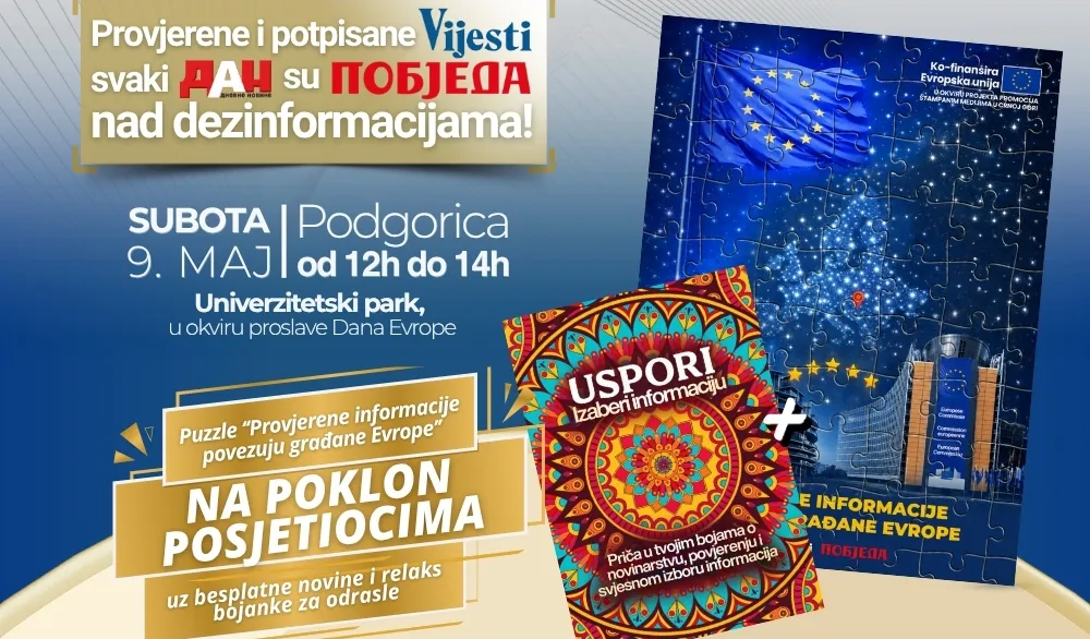 Podr&scaron;ka &scaron;tampanim medijima na proslavi Dana Evrope u Podgorici