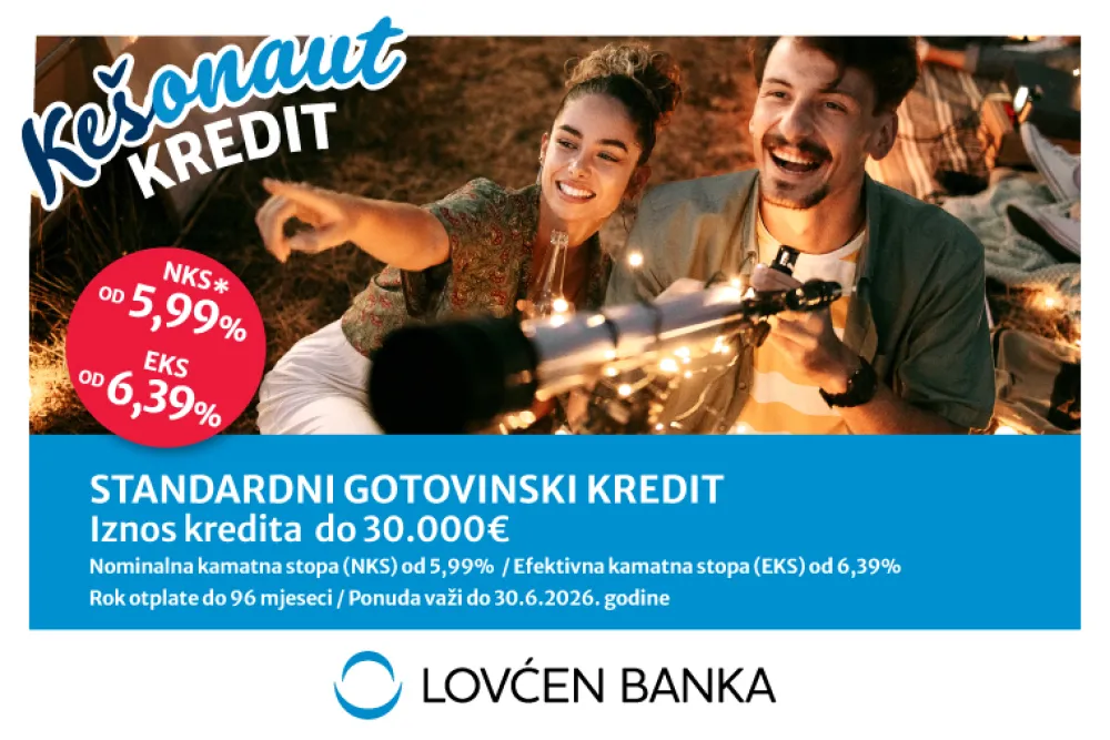 Ke&scaron;onaut - specijalna ponuda Lovćen banke do 30. juna 2026.