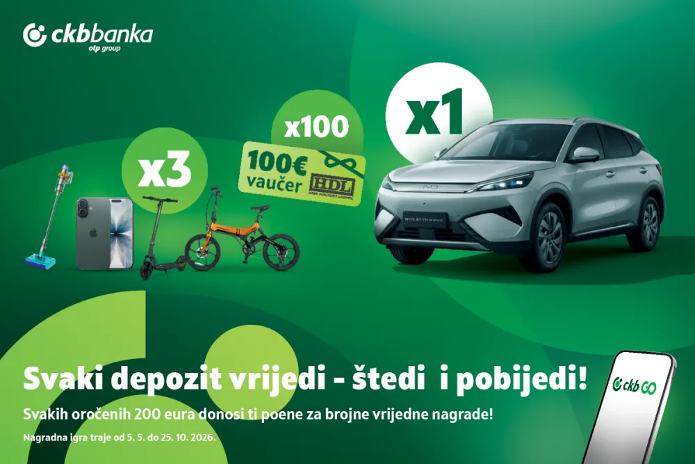 Nova nagradna igra "Svaki depozit vrijedi, &scaron;tedi i pobijedi!"