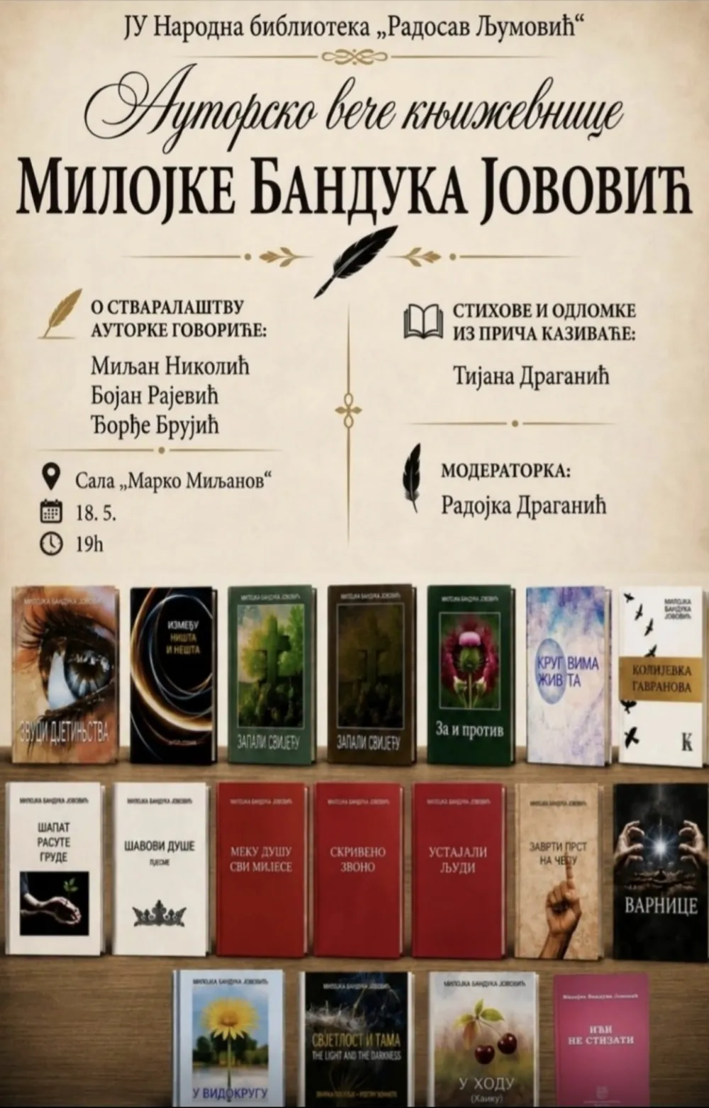 Autorsko veče Milojke Banduka Jovović