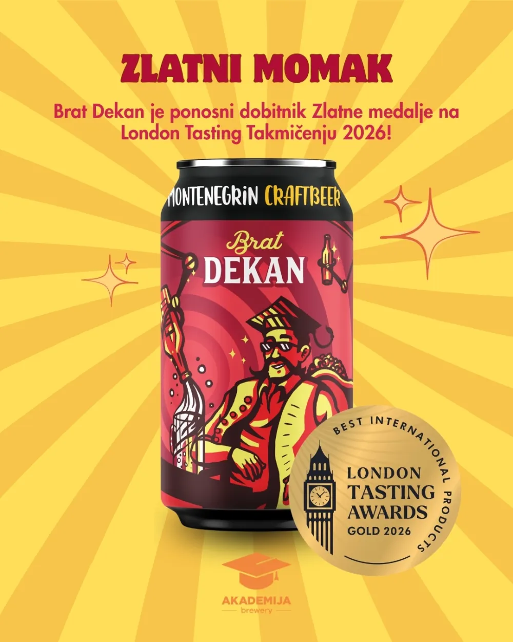 Brat Dekan osvojio zlatnu medalju na London Tasting Awards 2026