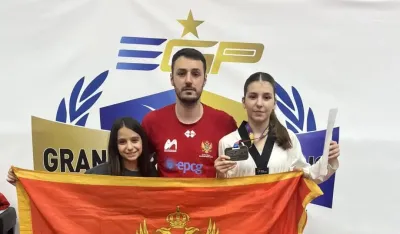 Nina i Lana Boljević sa trenerom