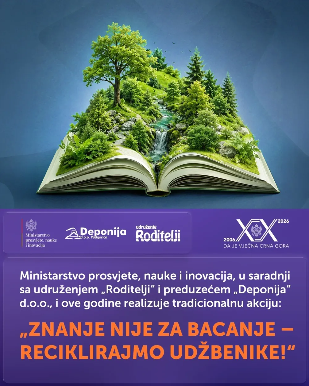 Realizuje se akcija pod sloganom &bdquo;Znanje nije za bacanje &ndash; reciklirajmo udžbenike!&ldquo;