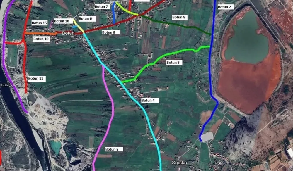 Mapa puteva u Botunu koji će biti sanirani