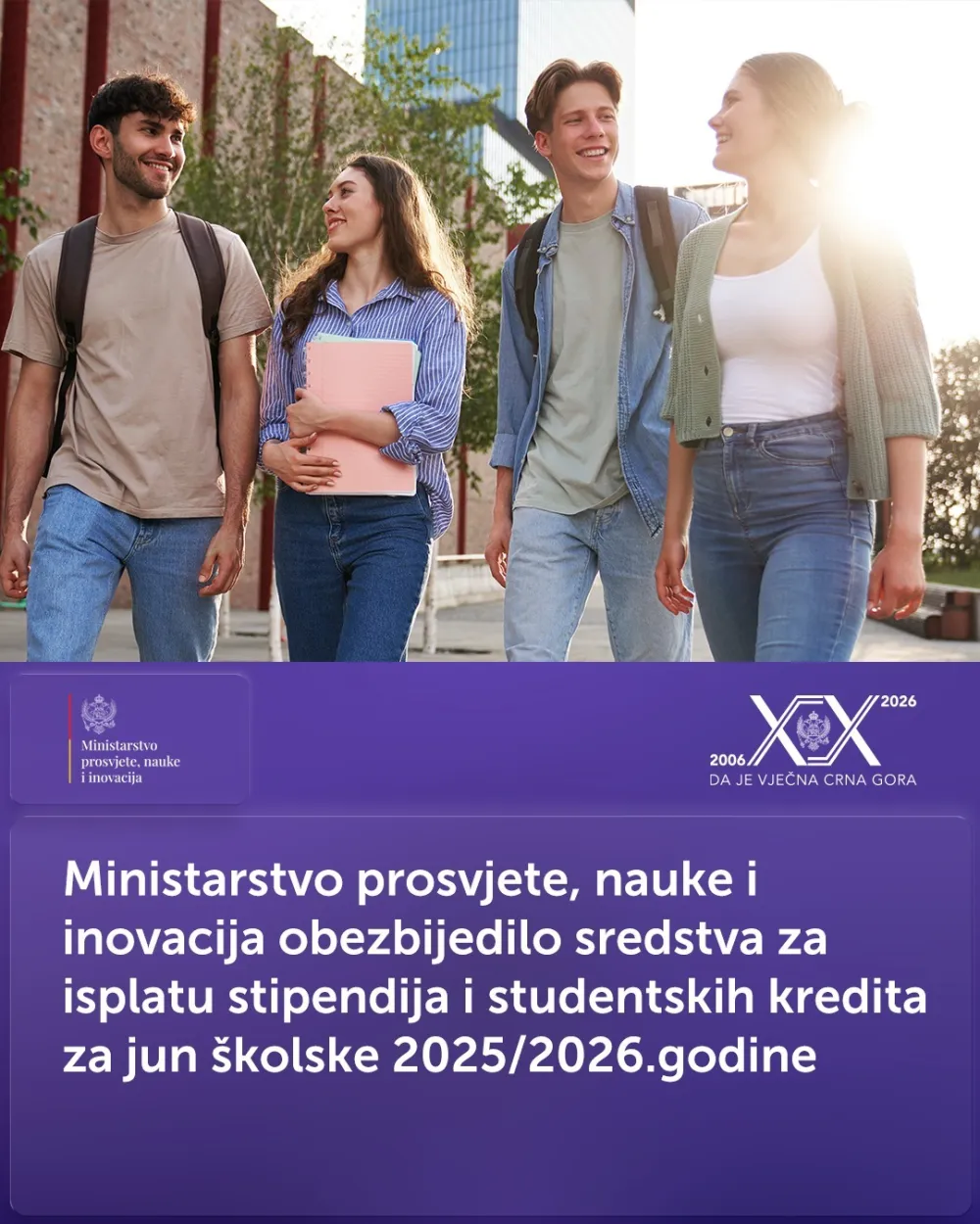 MPNI: Obezbijeđena sredstva za isplatu stipendija i studentskih kredita za jun