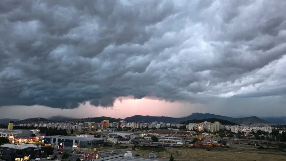 Olujna ćelija iznad Podgorice