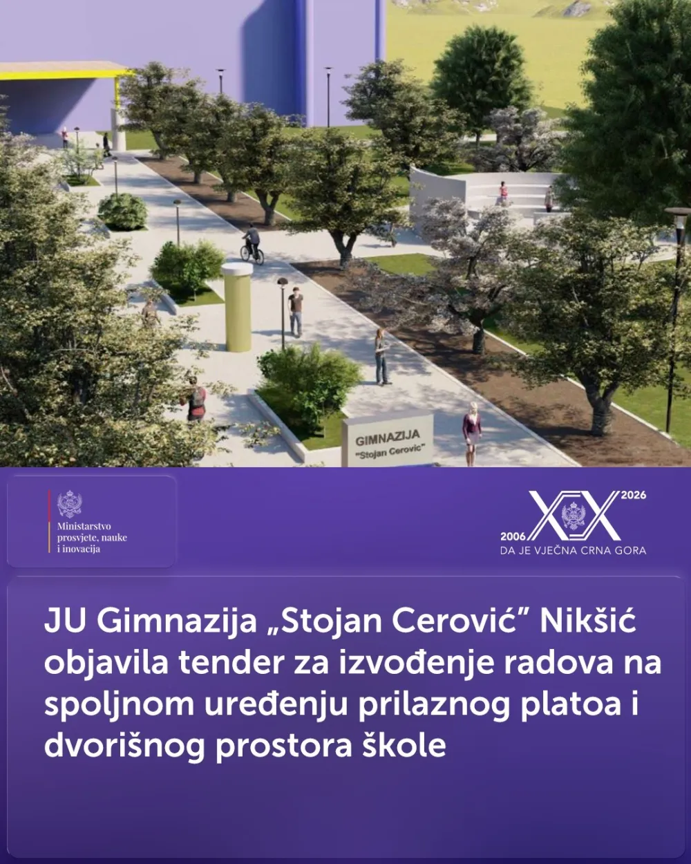Gimnazija &ldquo;Stojan Cerović&rdquo; u Nik&scaron;iću dobija uređen prilaz i dvori&scaron;te
