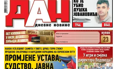 Naslovna strana "Dana" za 9.jun