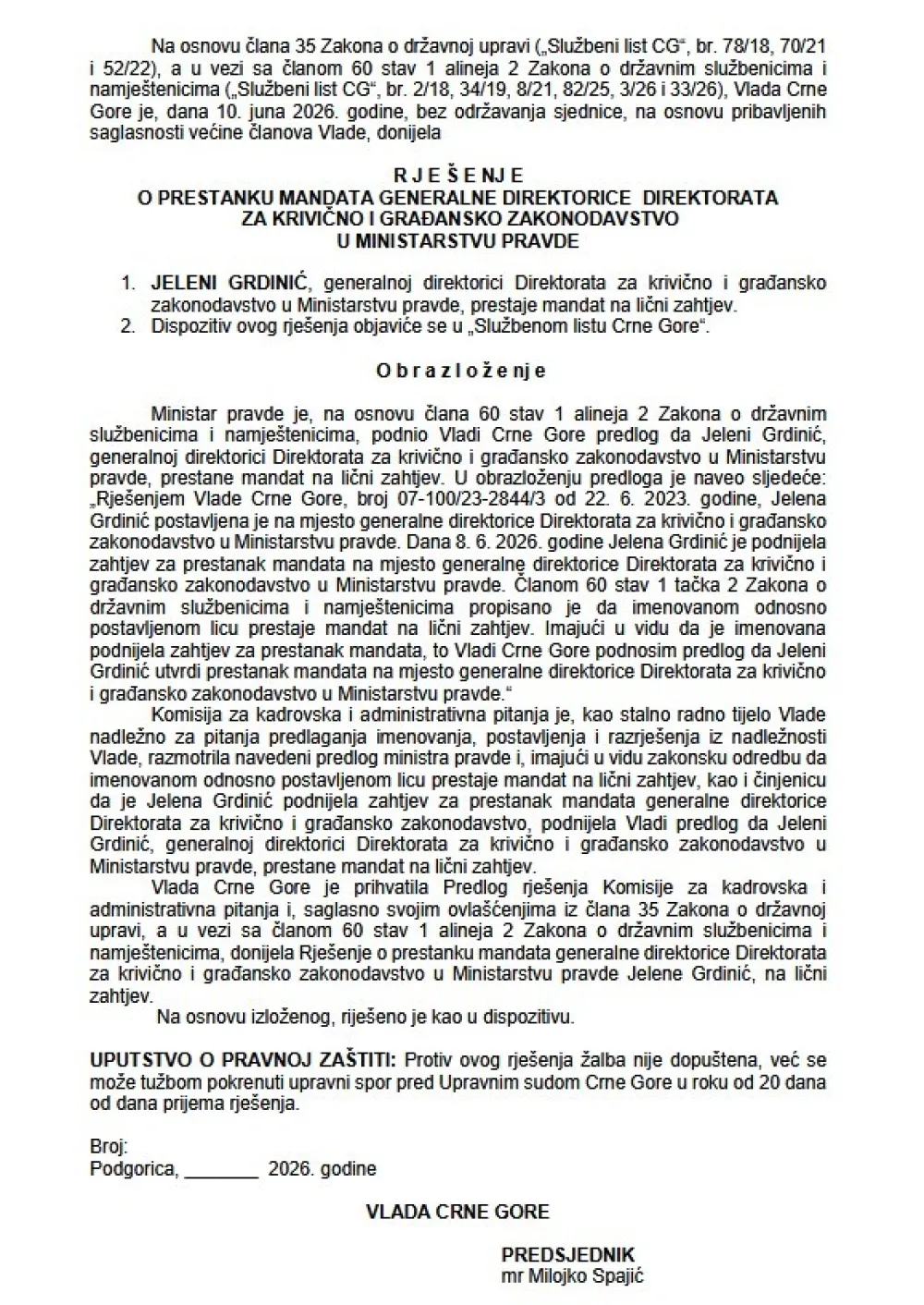 Vlada saop&scaron;tila koje je odluke juče usvojila
