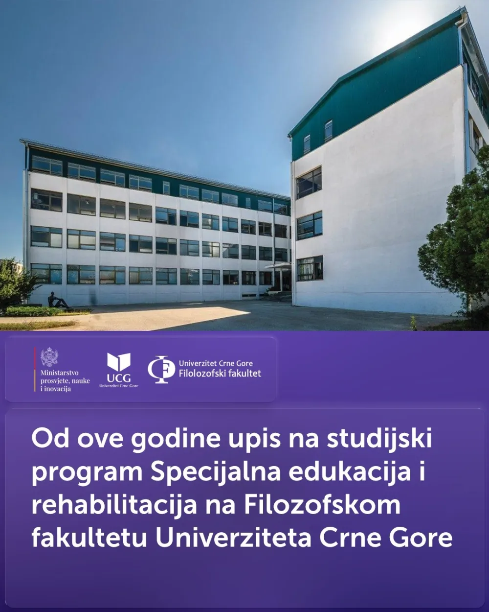 MPNI: Od ove godine upis na studijski program Specijalna edukacija i rehabilitacija na Filozofskom fakultetu UCG