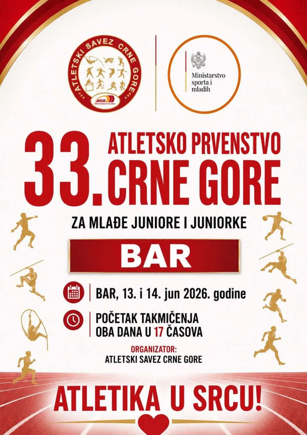 U Baru prvenstvo države za mlađe juniore i juniorke