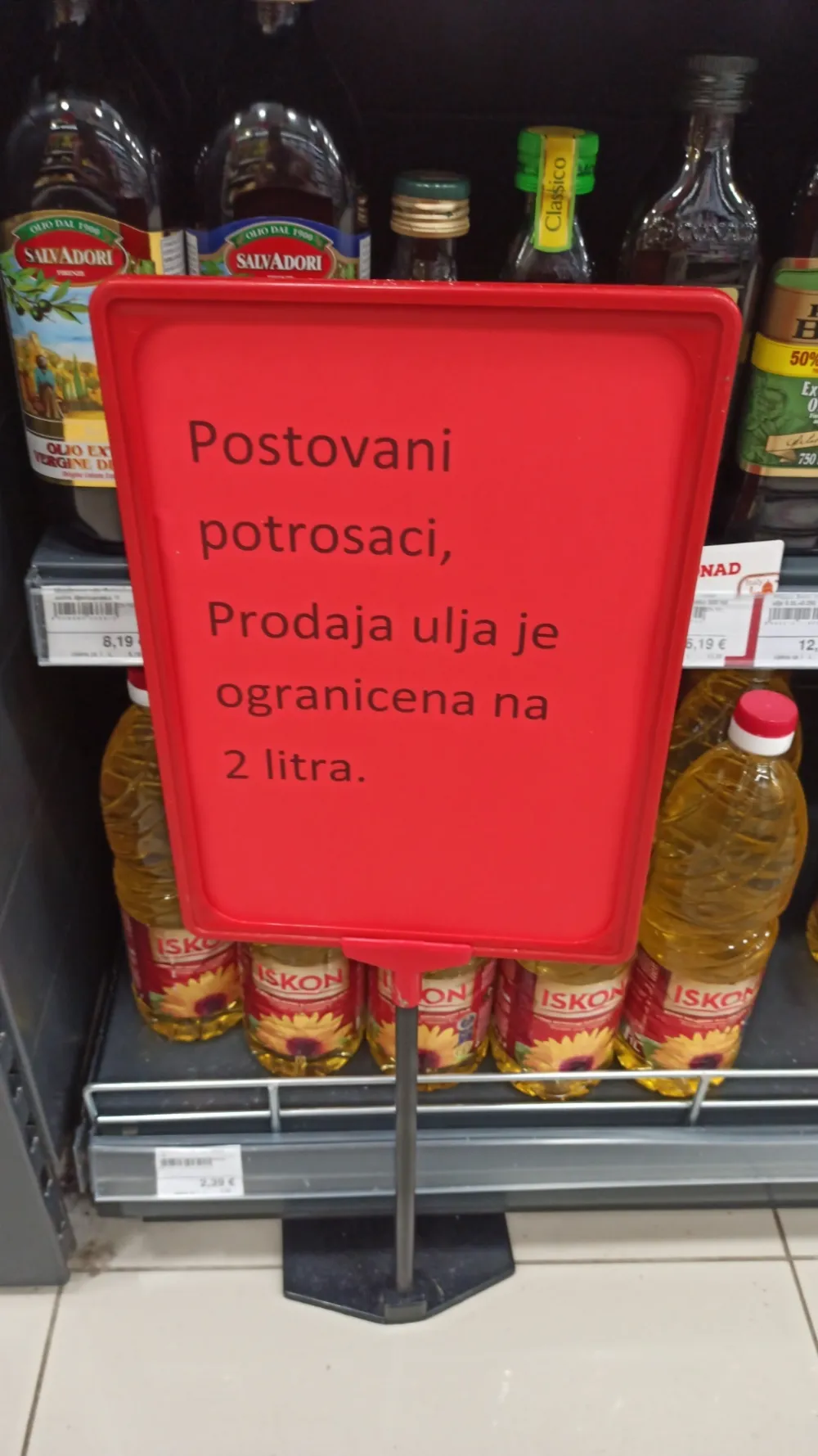 Vlada utvrdila Predlog zakona o robnim rezervama:&nbsp;Uvozno zavisni od &scaron;ećera, ulja i soli