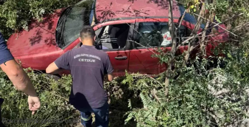 Na putu Cetinje-Podgorica sletjelo auto, povrijeđena jedna osoba