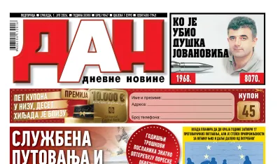 Naslovna strana "Dana" za 1. jul