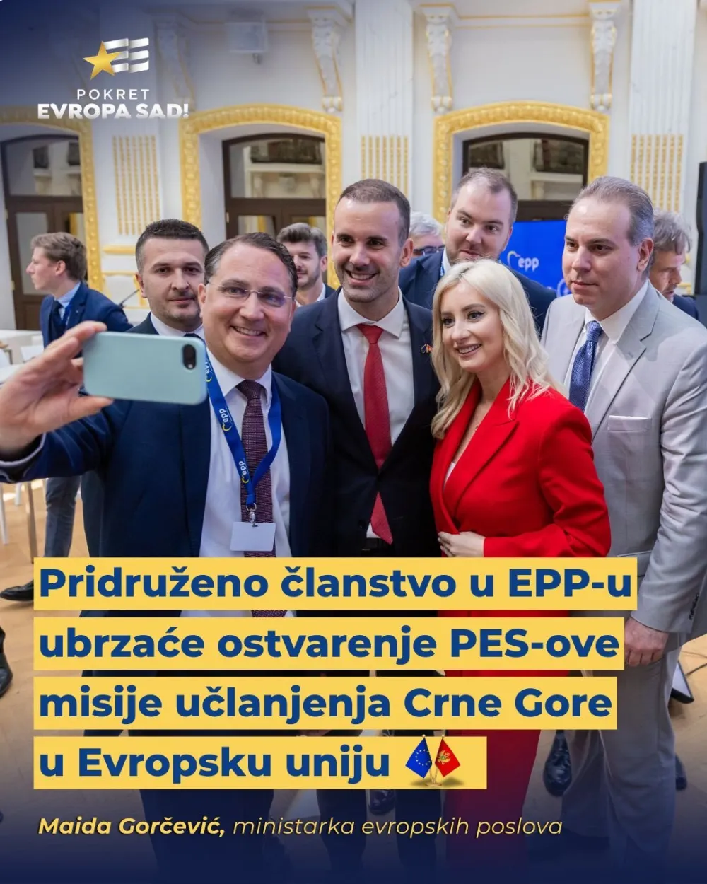 Gorčević: Pridruženo članstvo u EPP-u ubrzaće evropski put Crne Gore