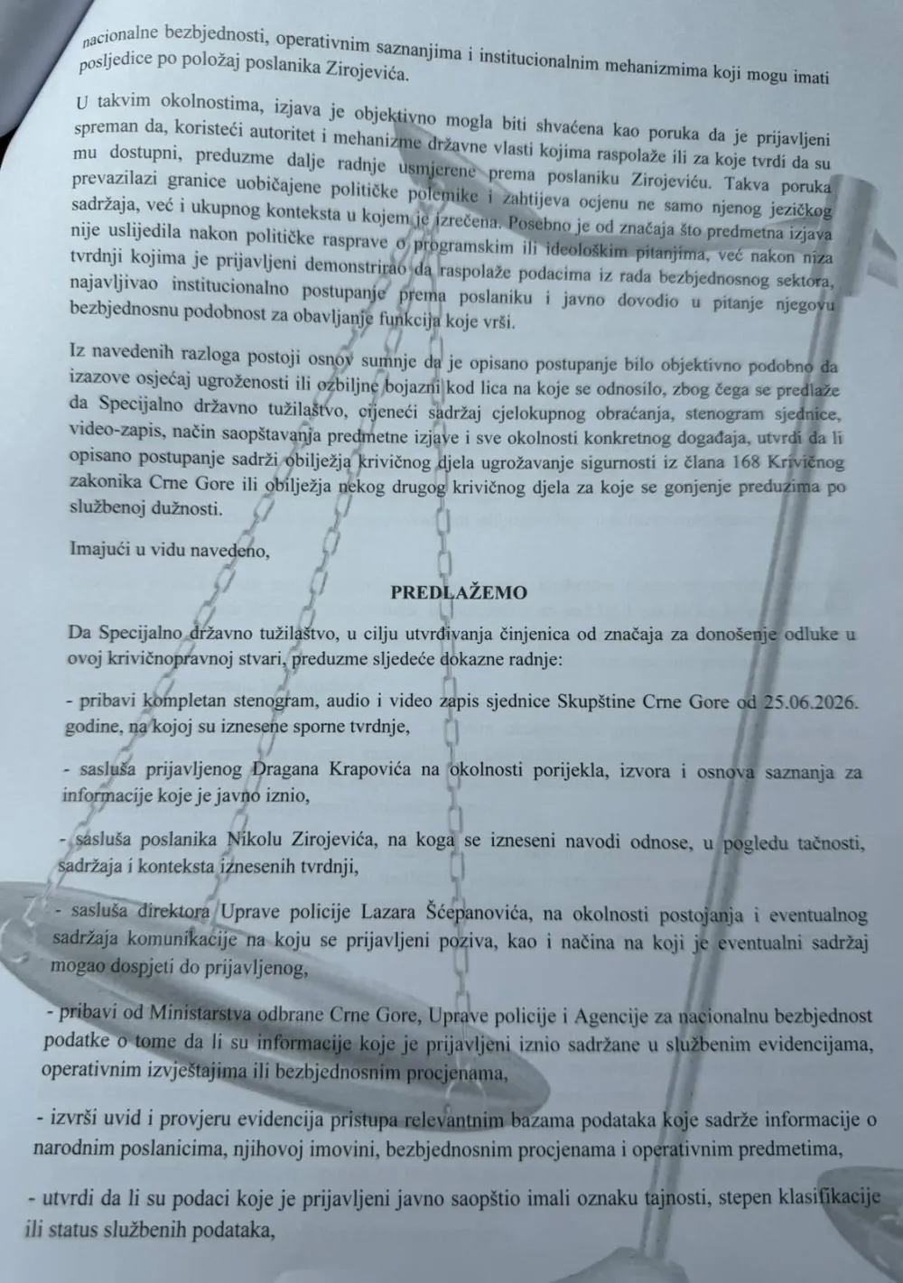 FOTO: Krivična prijava