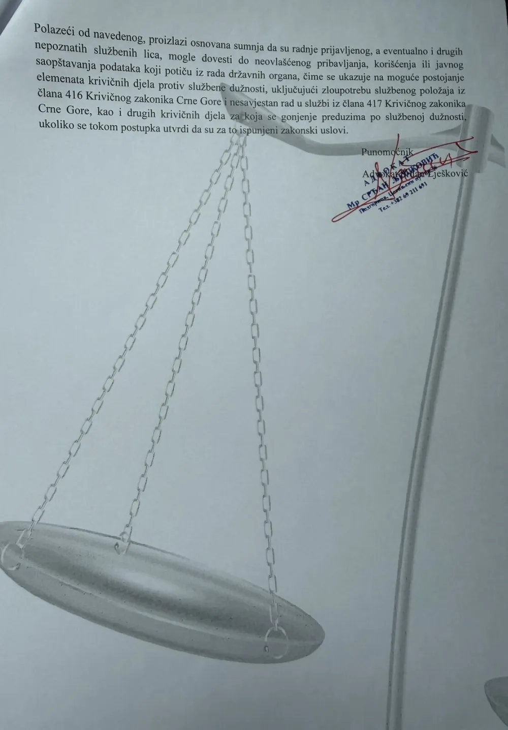 FOTO: Krivična prijava