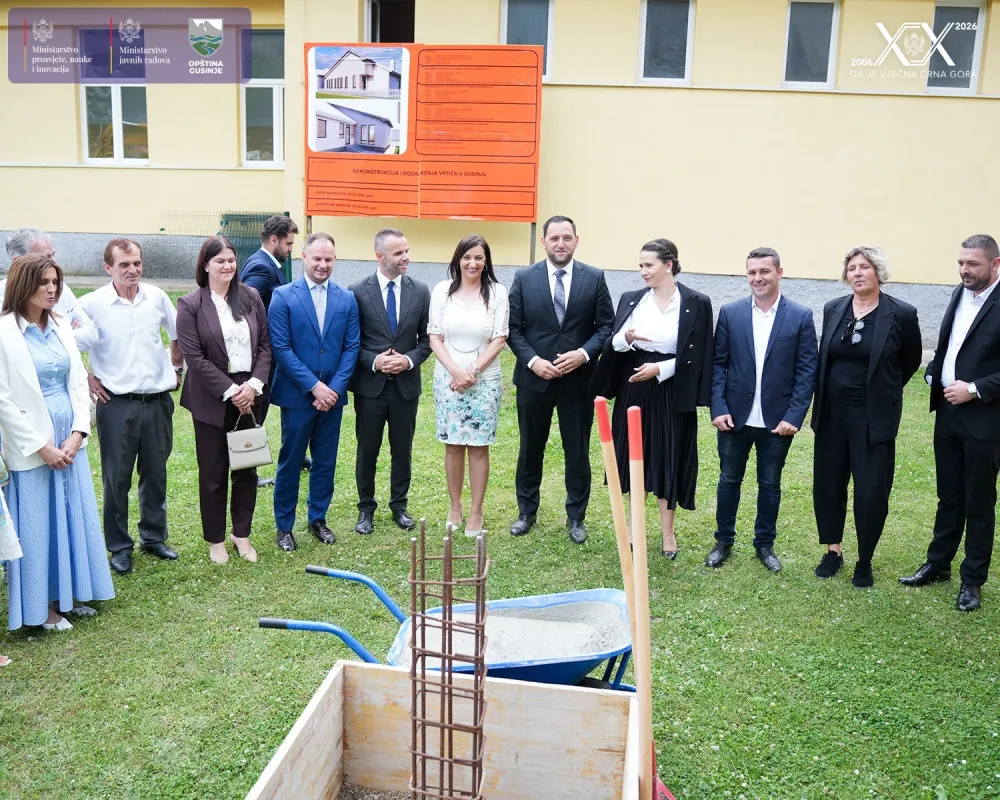 Jak&scaron;ić-Stojanović, Adžović i Balić položili kamen temeljac za vrtić u Gusinju